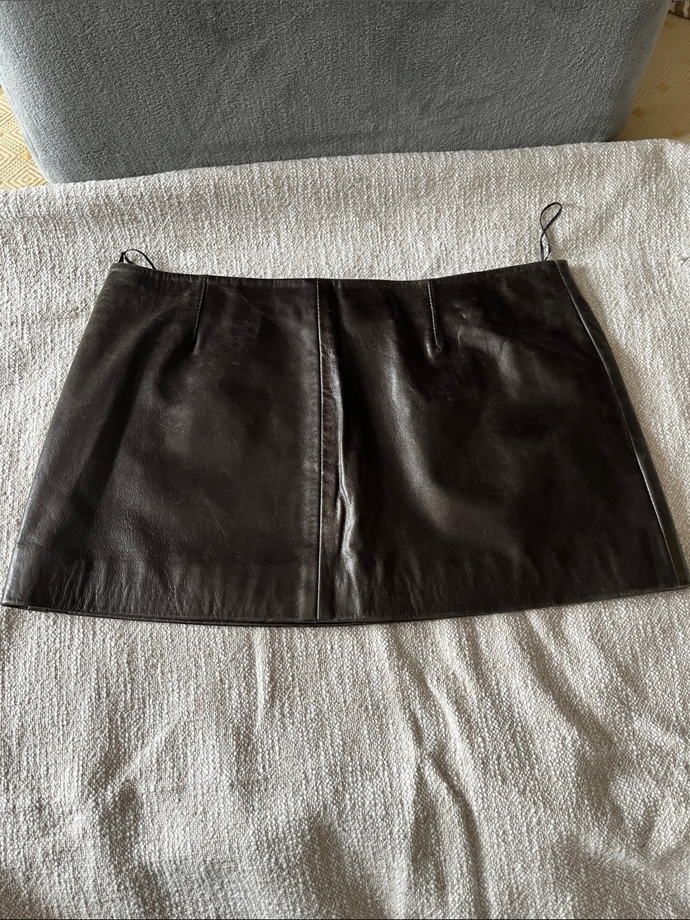 Zara Black Leather Mini Skirt